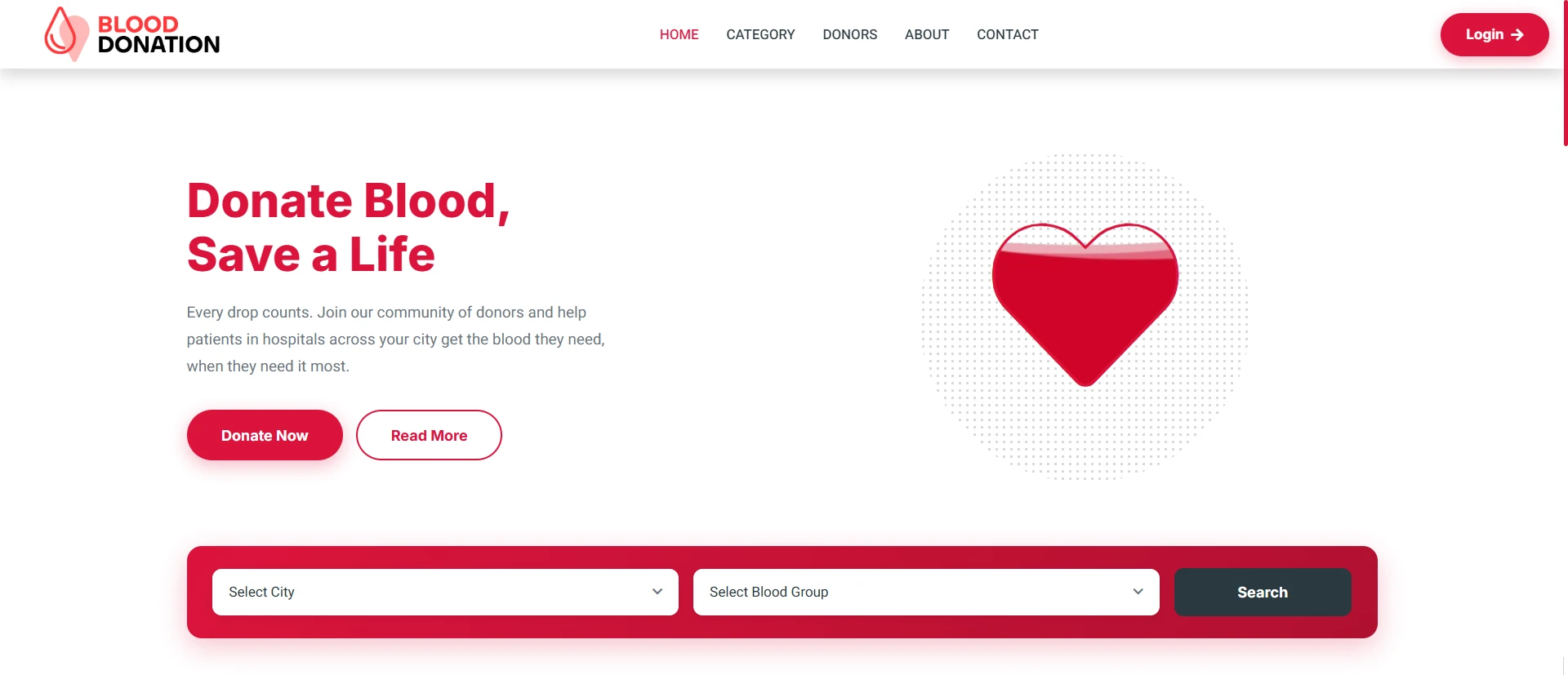PHP OOP Blood Donation Management Platform screenshot 1