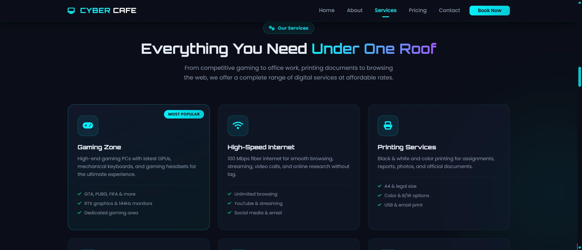 PHP OOP Cyber Cafe Management System screenshot 3