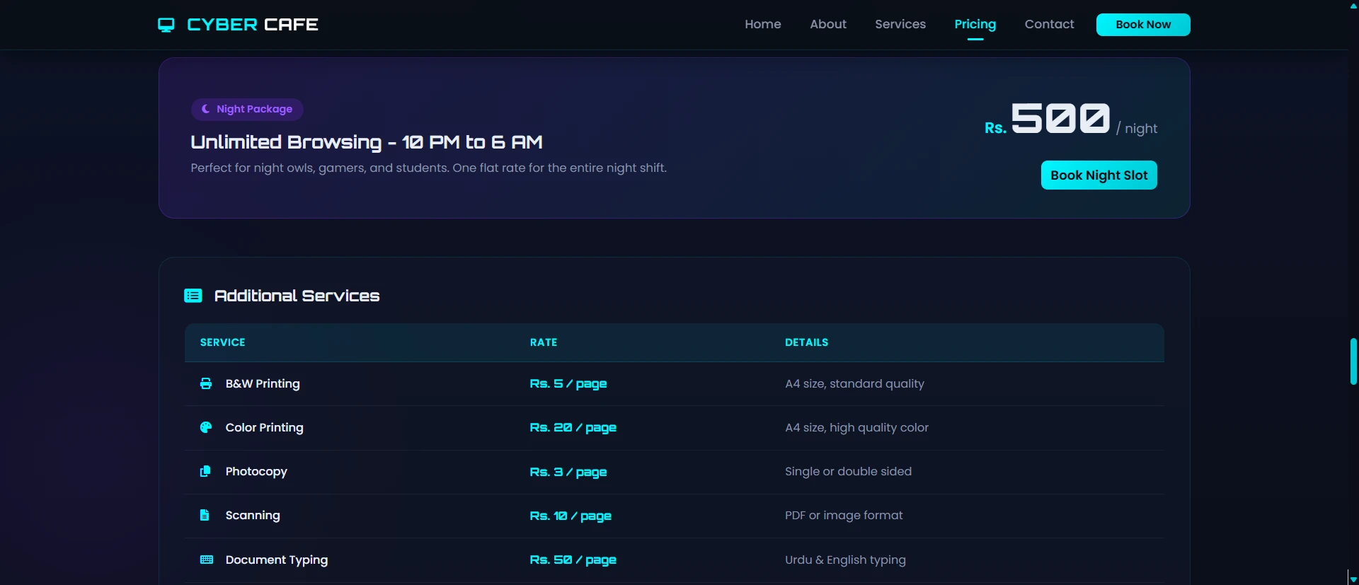 PHP OOP Cyber Cafe Management System screenshot 6