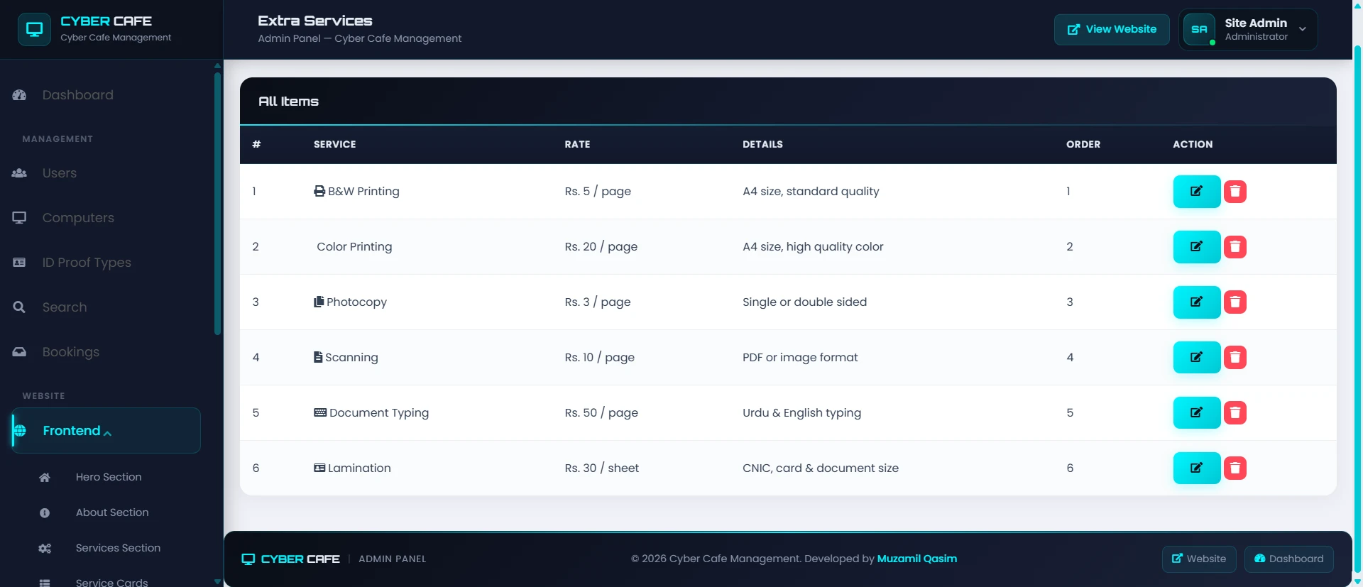 PHP OOP Cyber Cafe Management System screenshot 13