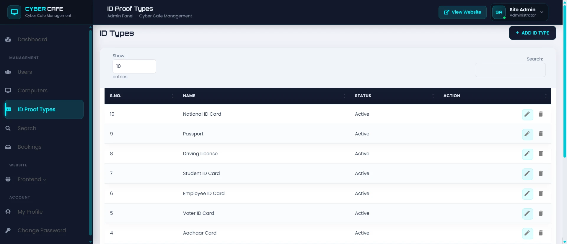 PHP OOP Cyber Cafe Management System screenshot 15