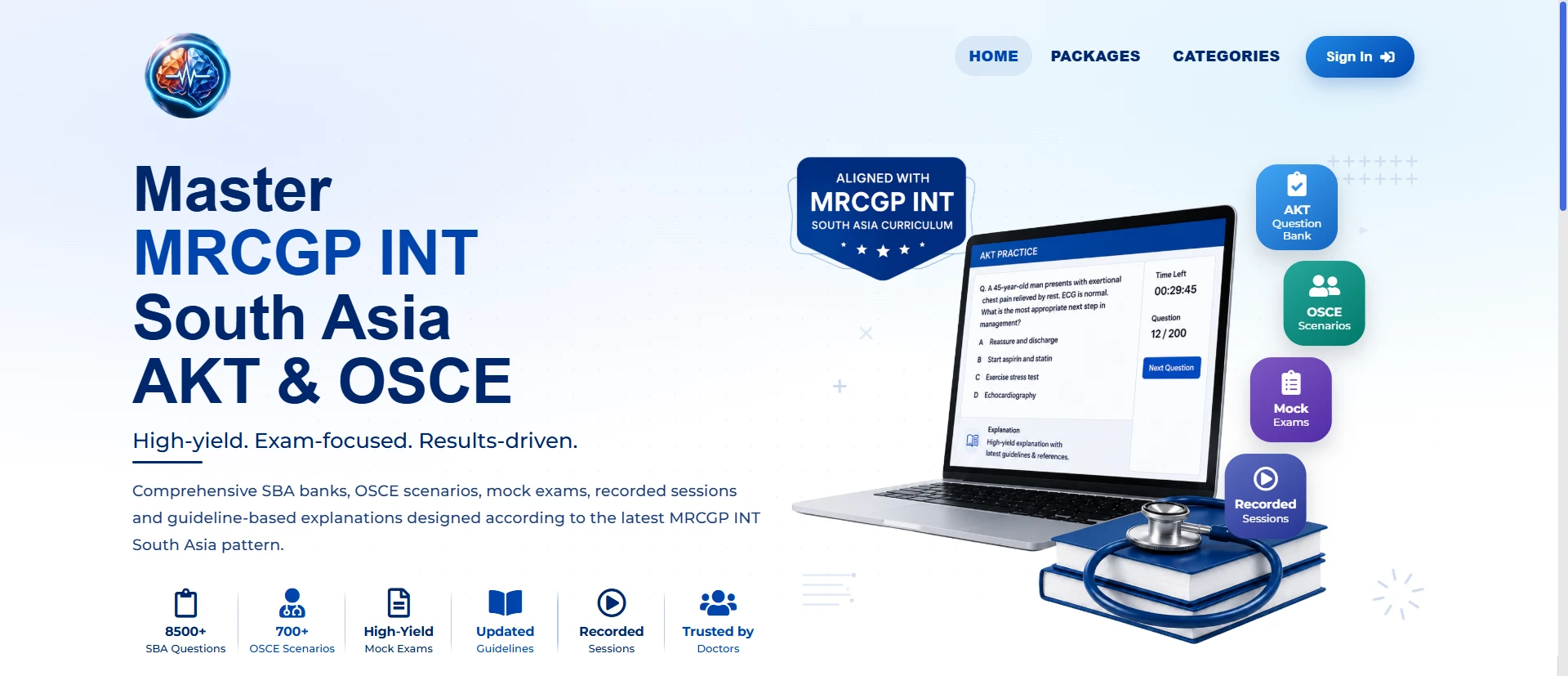 Online Medical Exam Prep Platform for MRCGP INT screenshot 1