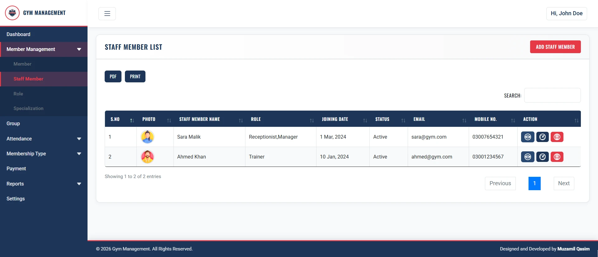 PHP OOP Gym Management Platform screenshot 5