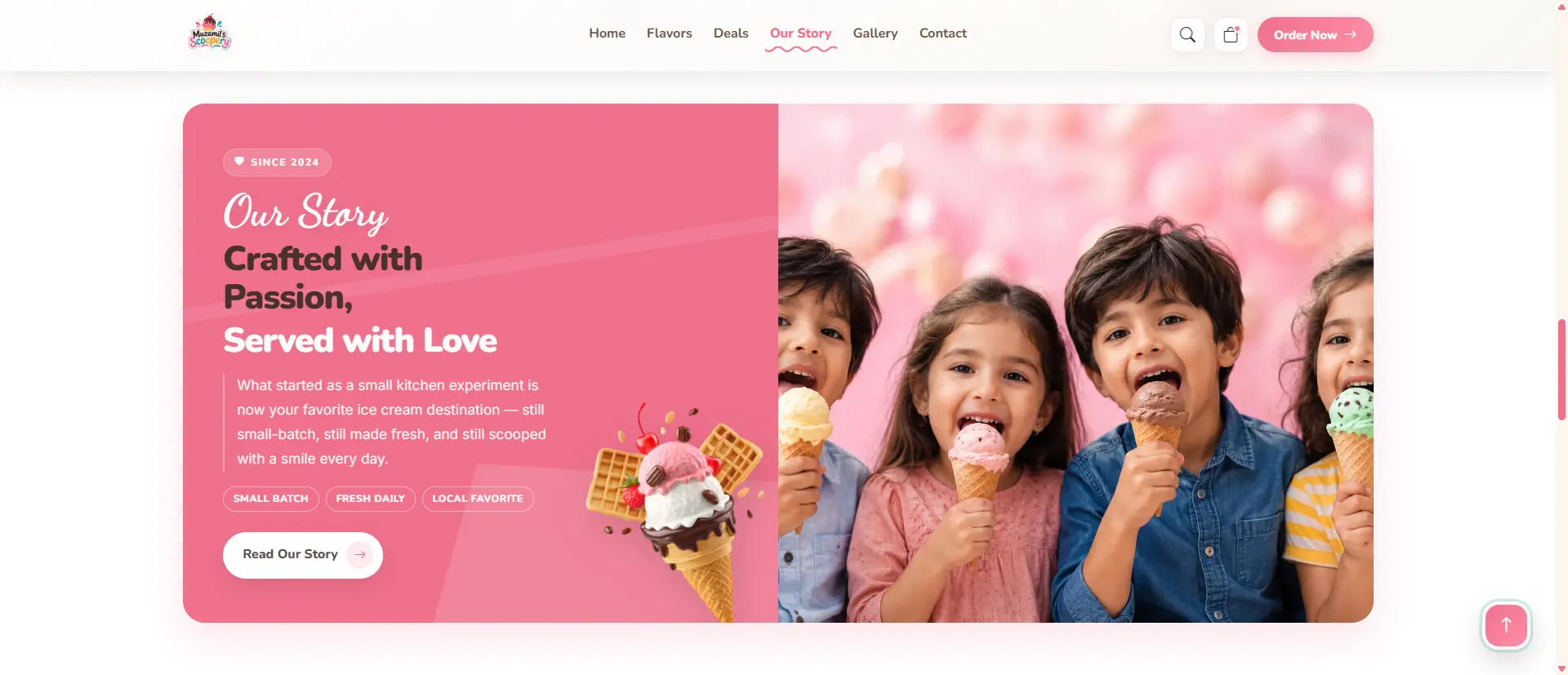 Responsive Ice Cream & Dessert Shop Landing Page screenshot 4