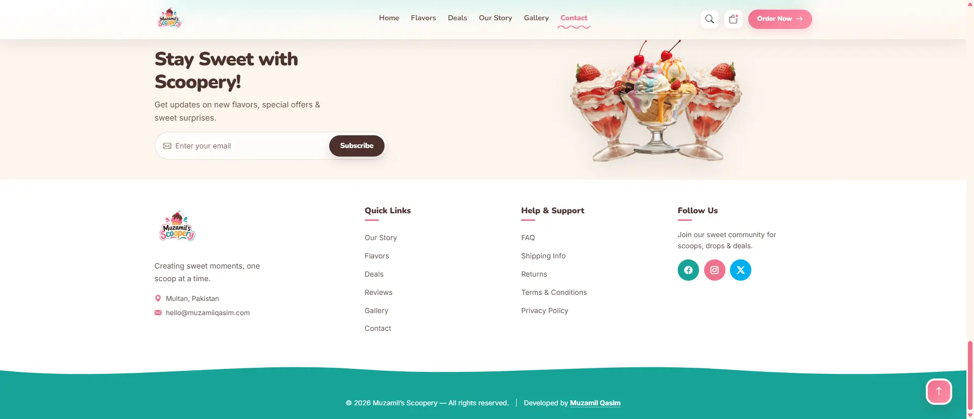 Responsive Ice Cream & Dessert Shop Landing Page screenshot 6